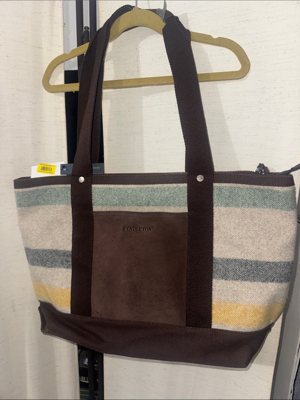 NWT Pendleton Glacier Striped Zip Top Shoulder Tote Bag